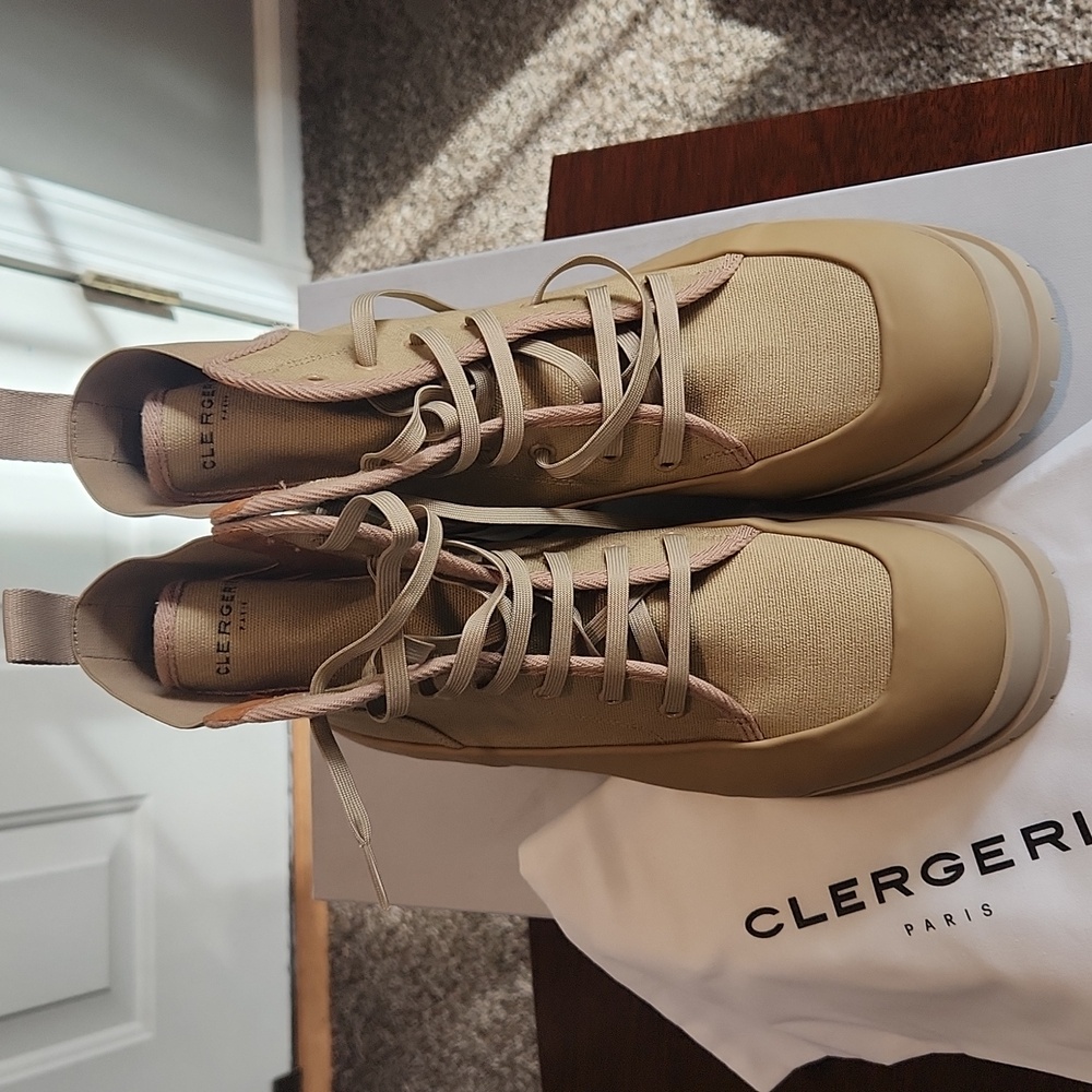 Robert Clergerie WILL T.Neo/Canvas Sable/El Tan Boots NIB,Sz US9
